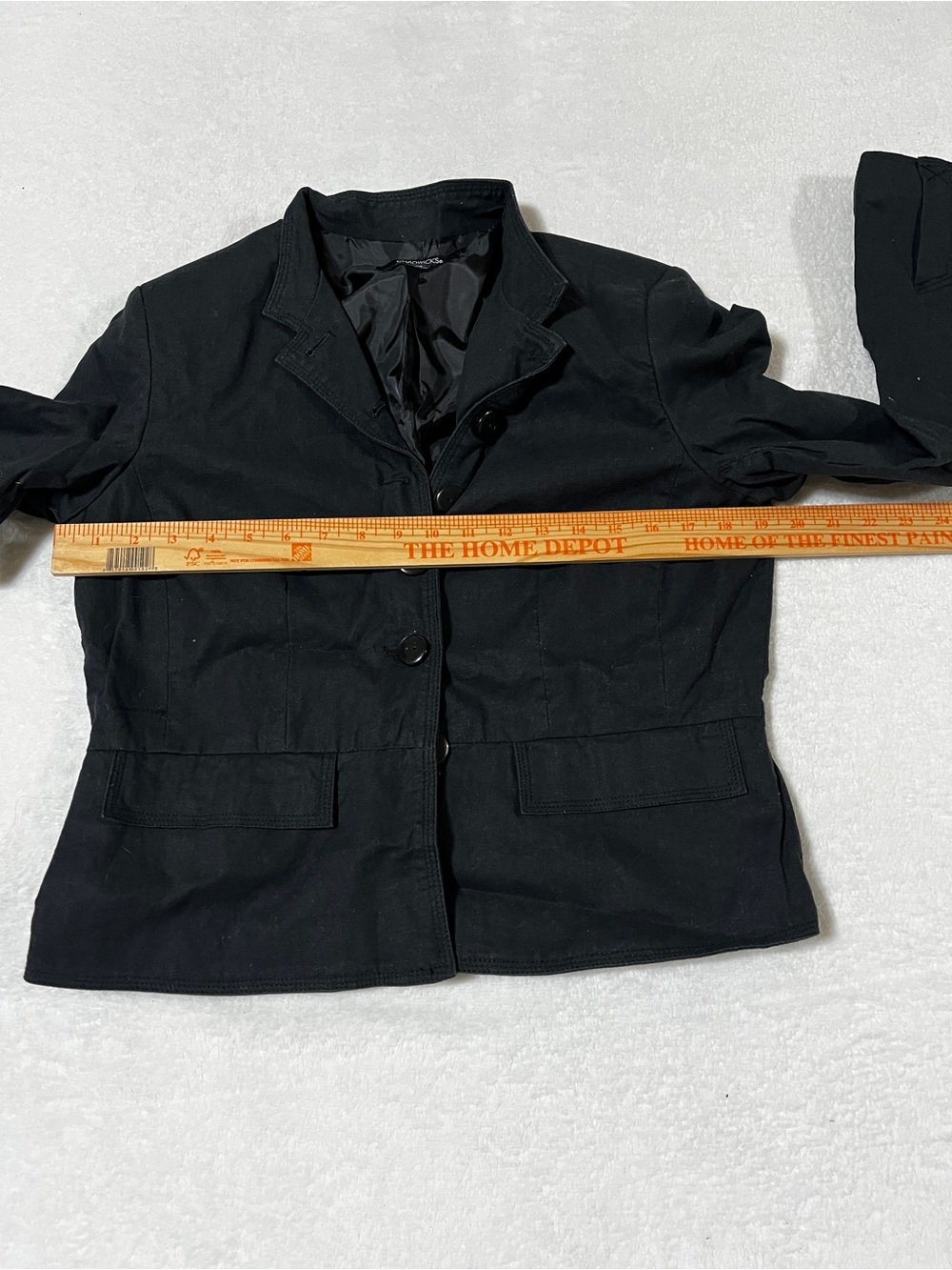 Chadwicks Linen Blend Military Style Jacket Blazer Black Size 10 - Picture 9 of 9